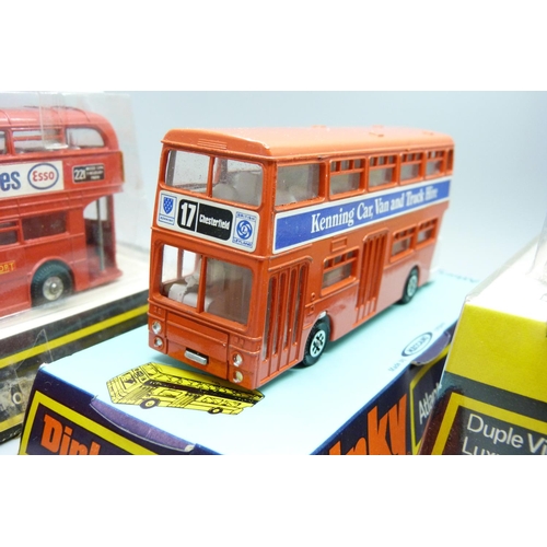 802 - Three Dinky Toys buses - no. 289, 291 and 296