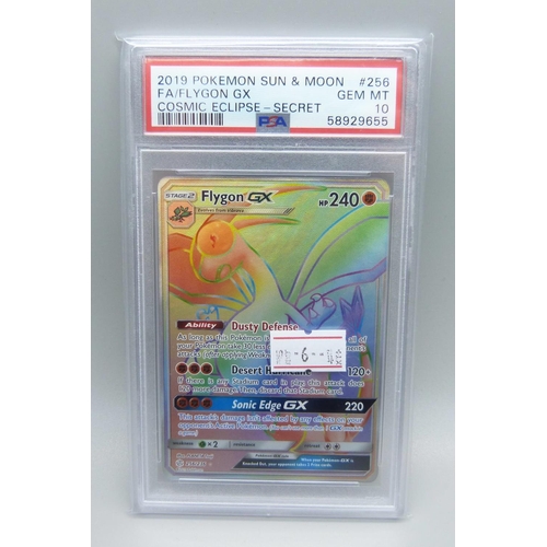 802A - A PSA 10 Flygon GX Pokemon card