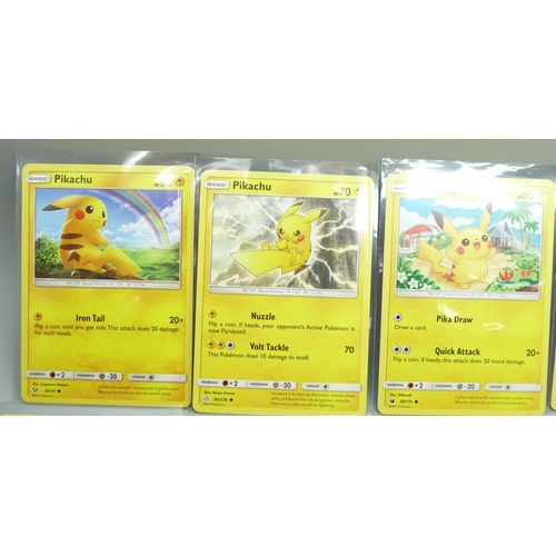 807 - Over twenty Pikachu Pokemon cards