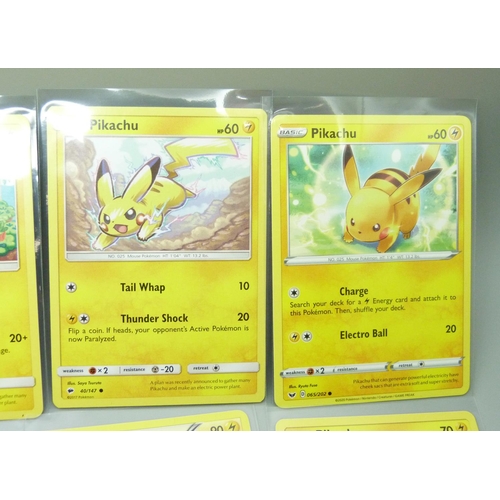 807 - Over twenty Pikachu Pokemon cards