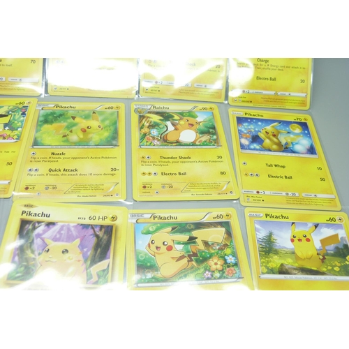 807 - Over twenty Pikachu Pokemon cards