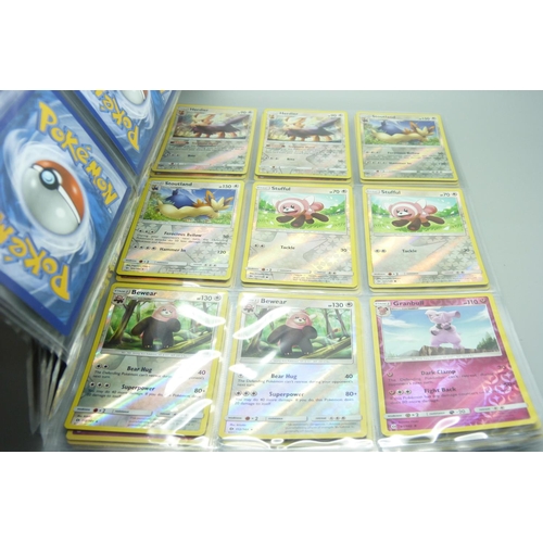 808 - 91 reverse holo Pokemon cards, part set from Sun and Moon, 2017