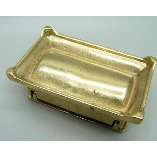 819 - An Art Nouveau style cast brass stamp box