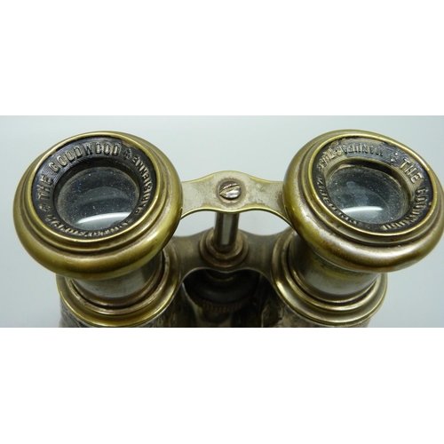 826 - A pair of late Victorian silver mounted binoculars, Birmingham 1896