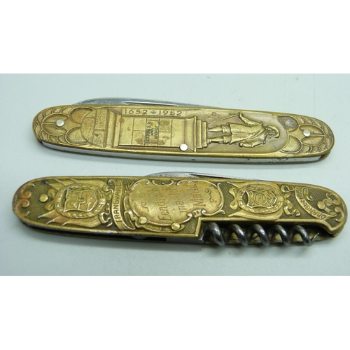 828 - Two Boer penknives, one Johan van Riebeeck, the other Kruger