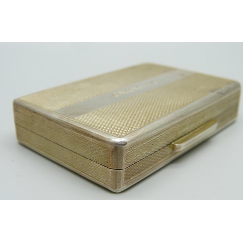 843 - A silver box/case, marked Gallagher, London 2007, 82g, 62mm wide