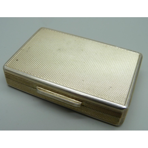 843 - A silver box/case, marked Gallagher, London 2007, 82g, 62mm wide