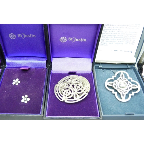 877 - Celtic style jewellery including St. Justin