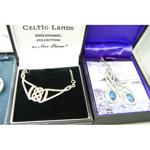 877 - Celtic style jewellery including St. Justin