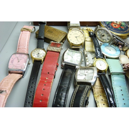 889 - A collection of wristwatches, costume jewellery, etc.