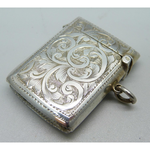 918 - A silver vesta case, Birmingham 1916