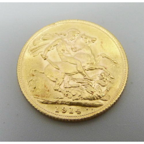 935 - A 1914 gold full sovereign