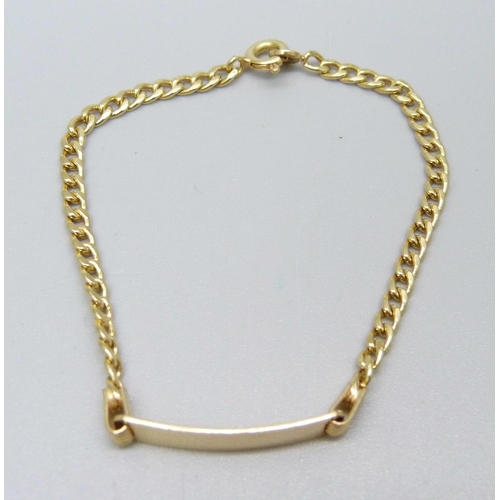 937 - An 18ct gold bracelet, 3.3g, 15.5cm