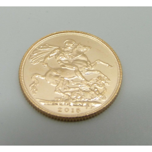 962 - A 2015 gold full sovereign