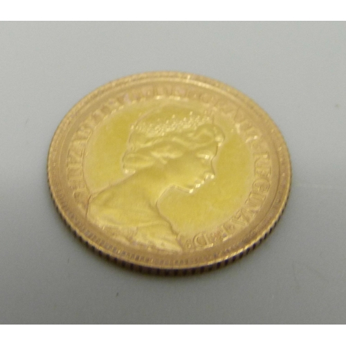 992 - A 1982 gold half sovereign