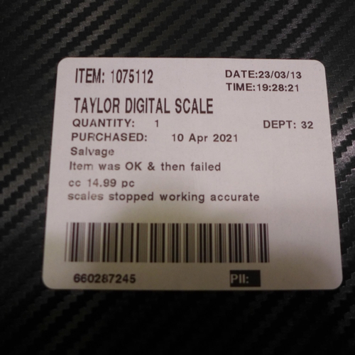 3392 - Taylor Digital Scales (289-82) * This lot is subject to VAT