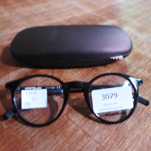 3079 - Mont Blanc MB0009O 001 48X22 Black Plastic Glasses, original RRP £125.84 + VAT (290-171) * This lot ... 