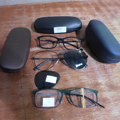 3080 - Dior 0235 2QU 55X17 Black/Khaki Metal Glasses, Prada PR 16W 1-Ab 101 F/F Black Plastic Glasses and N... 