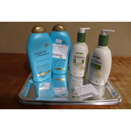 3092 - Ogx Shampoo & Conditioner, Aveeno Daily Moist Lotion And Sabert Trays (290-22,2405) * This lot is su... 