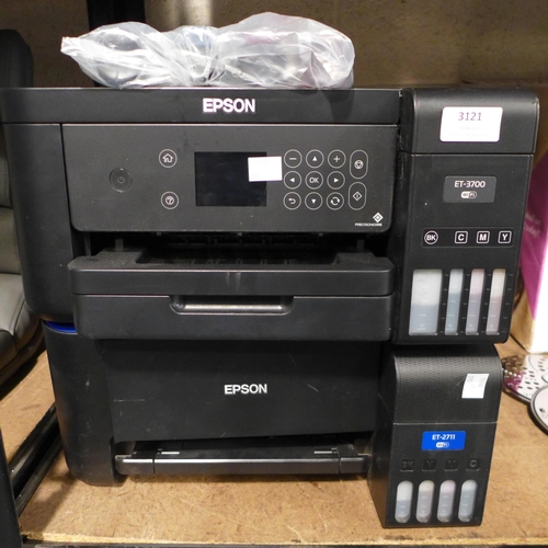 3121 - Epson ET-3700 Ink Jet Printer, original RRP £139.99 + VAT and Epson Ecotank ET-2711 Printer (model:-... 