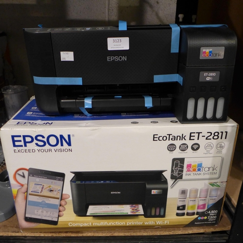 3123 - 2 Epson Ecotank Printers inc ET 2810/ET2811, original RRP £129.99 + VAT each  (290-335,337) * This l... 