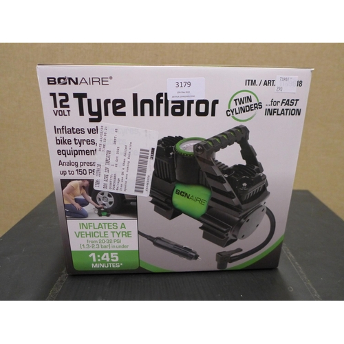 3179 - Bon Aire 12v Inflator (model:- TC12CUK) (290-115) * This lot is subject to VAT