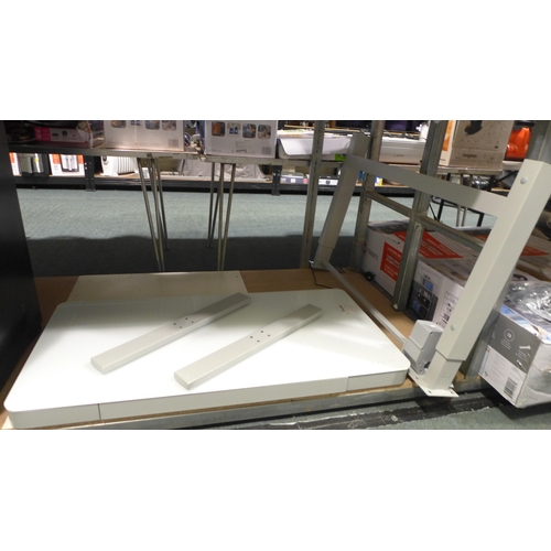 3185 - White Tech Adjustable Power Desk, original RRP £239.99 + VAT (290-95) * This lot is subject to VAT