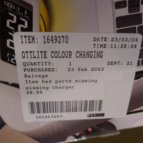 3206 - Ottlite Colour Changing  LED White Desk Lamp (290-185) * This lot is subject to VAT