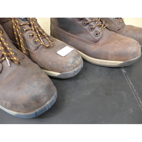 3328 - Two pairs of brown steel toe cap Dewalt work boots (size UK 10)  * This lot is subject to VAT