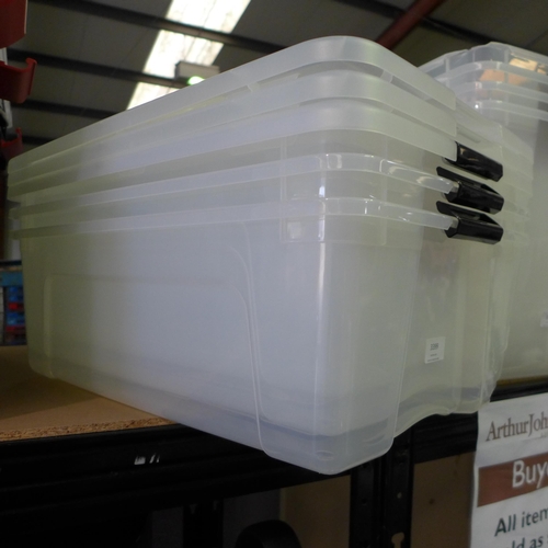 3399 - 3 Plastic storage containers (damaged)