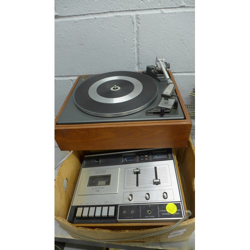 1116 - A Garrard record player, an Amstrad tape recorder, etc. **PLEASE NOTE THIS LOT IS NOT ELIGIBLE FOR P... 