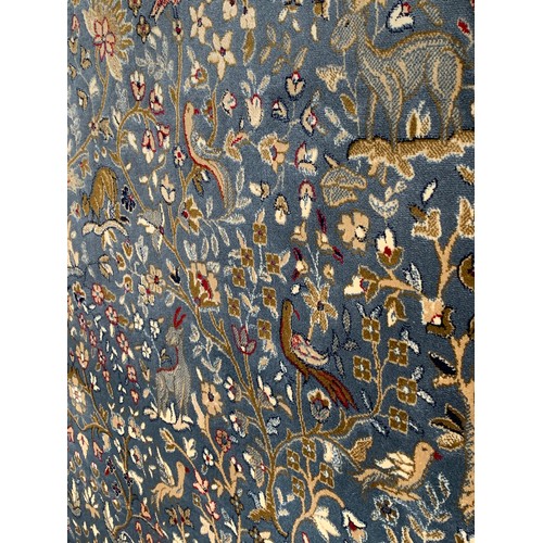 1575 - A duck egg, blue ground Cashmere carpet, full pile rug with tree of life design, 330cm x 240cm