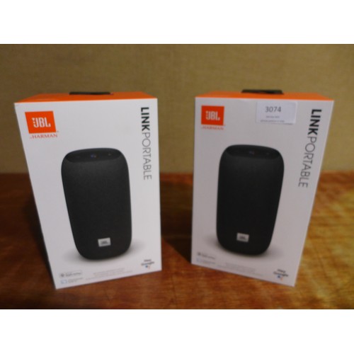 3074 - Two JBL Link Portable Speakers (290-110) * This lot is subject to VAT