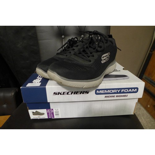 3315 - Pair of Skechers black trainers (size UK 9)  *This lot is subject to VAT