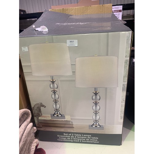 3057 - Julia Crystal Lamp Set (2 Pack) (289-151) * This lot is subject to VAT