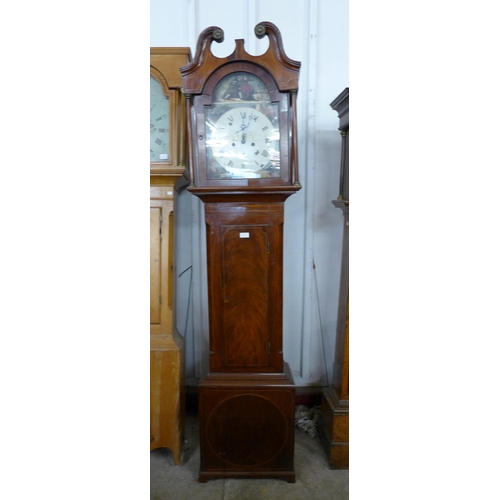 130 - A George III Scottish inlaid mahogany 8-day longcase clock