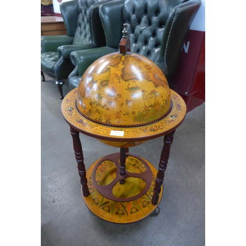 14 - A terrestrial globe cocktail cabinet/trolley