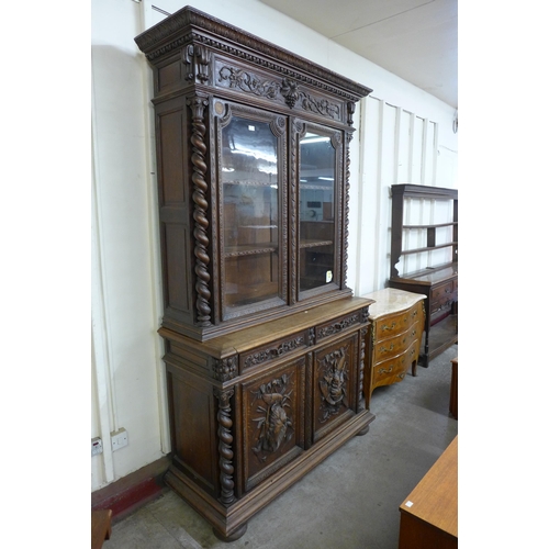 205A - A 19th Century French carved oak bookcase