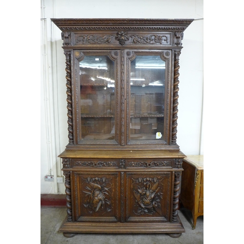 205A - A 19th Century French carved oak bookcase