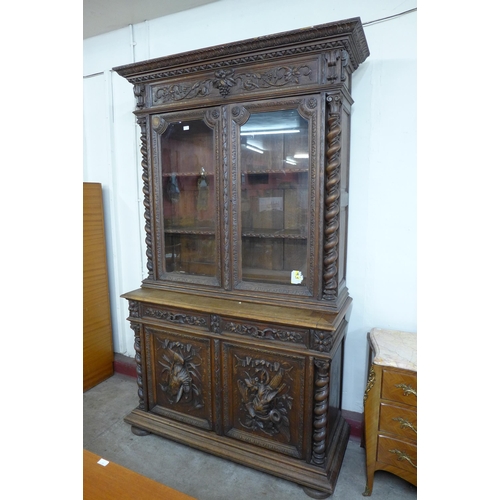 205A - A 19th Century French carved oak bookcase