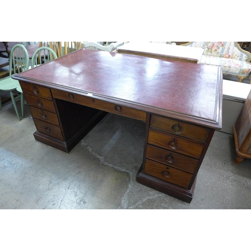 205F - A Victorian mahogany partners desk