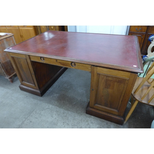 205F - A Victorian mahogany partners desk