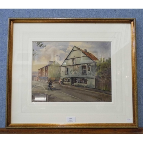 294 - Michael Crawley, Seven Stars, King St., Derby, watercolour, framed