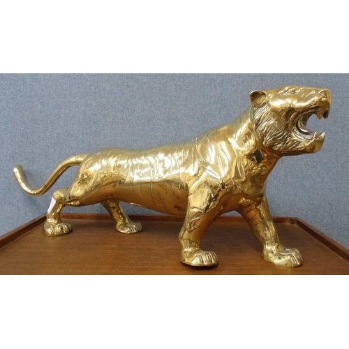 356 - A large brass figure of a tiger