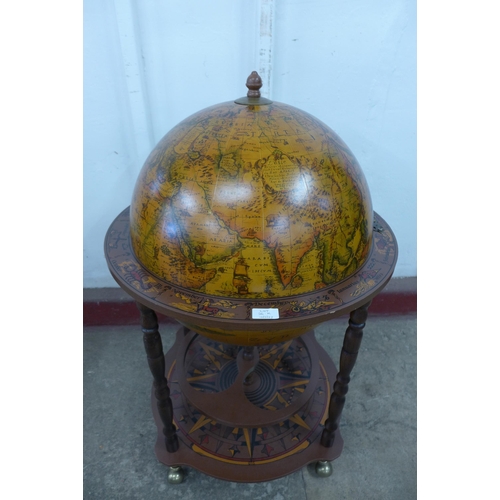 36K - A terrestrial globe cocktail cabinet/trolley