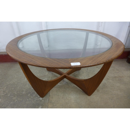 36Q - A G-Plan Astro teak and glass topped circular coffee table