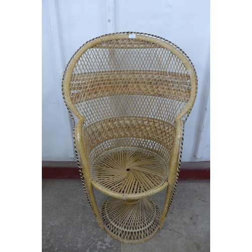 36T - An Italian wicker peacock chair