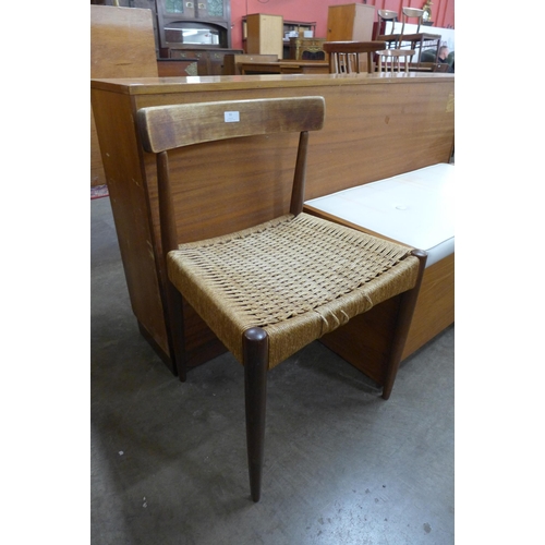 55 - A Danish teak and paper cord seated chair