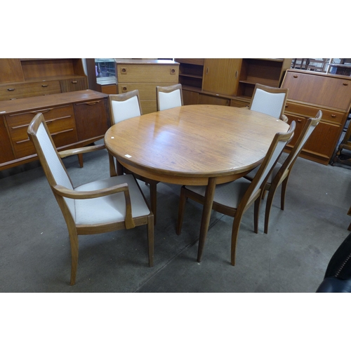 7 - A G-Plan Fresco teak extending dining table and six chairs