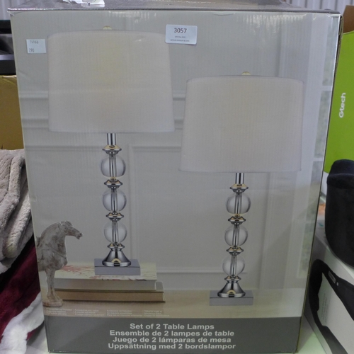 3057 - Julia Crystal Lamp Set (2 Pack) (289-151) * This lot is subject to VAT